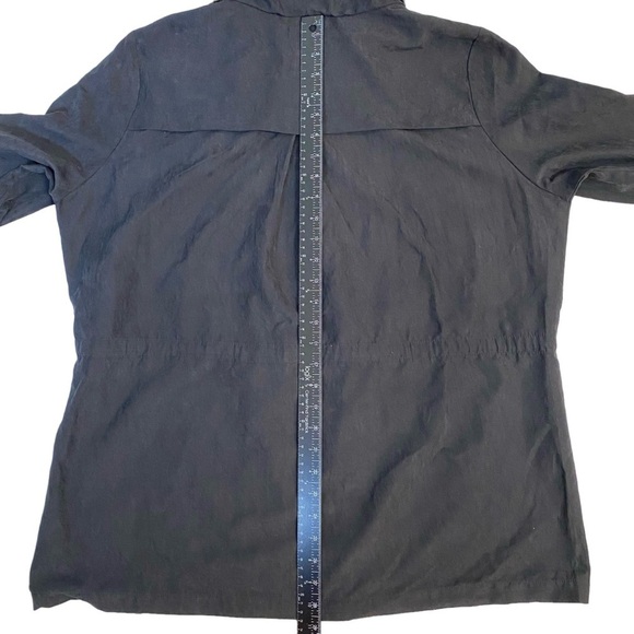 Sky Plus Women’s 2X Jacket Black Full Zip Hooded Roll Tab Sleeves Gold Detailing - Picture 13 of 14